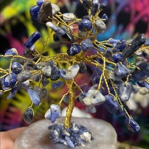Sodalite Gemstone Wire Mini Tree Sculpture